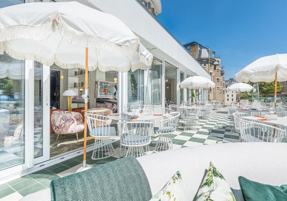 A sunshine terrace at The Nici, Bournemouth