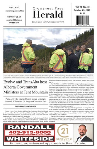 "Crowsnest Pass Herald - October 25" publication cover image