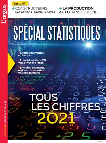 "L'argus - Spécial Statistiques - Tous les chiffres 2021 du secteur de l'automobile - Kiosque" publication cover image